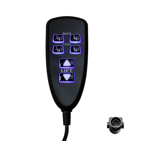 Raffel Systems Model HC R2B 04 Lift Chairs Recliner Remote 6 Button 5 Pin Hand Control Replacement