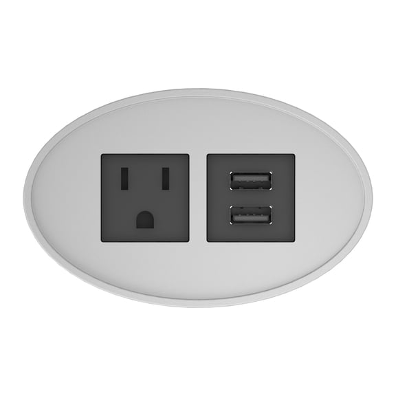 Raffel Systems USB-A Oval  120V Power Station - Silver