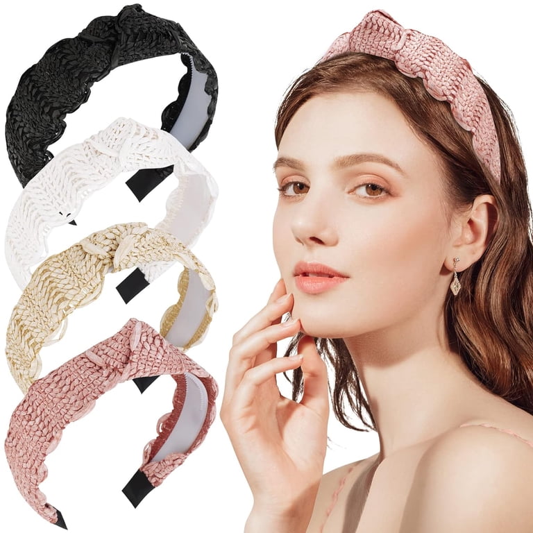 Raffia Woven Knot Straw Headband NEW Woven Straw Raffia Top Knot Headband main image 2