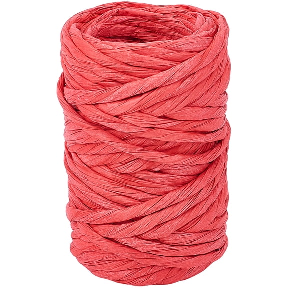 Raffia Paper Craft Ribbon 15 Yards Gift Wrapping Twine Paper Cord Rolls Red Kraft Packing String Craft Rope DIY