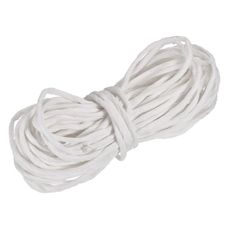 ZEONHAK 1/4 inch x 328 Feet Natural Cotton Rope, White Craft Clothesline Cord with 4 Carabiners, Wall Hanging Rope Craft Knitting Thread String for