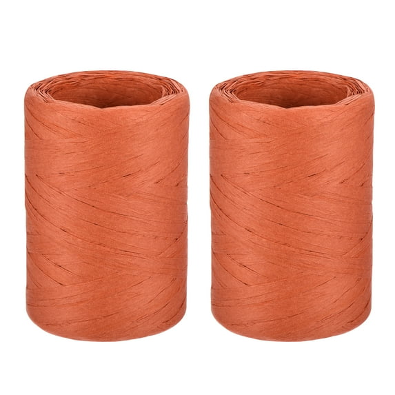 Raffia Paper Ribbon 98 Yard Raffia String Paper Rope Handmade Paper Craft Cord Bright Red / 2 Pcs