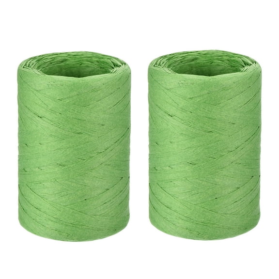 Raffia Paper Ribbon 98 Yard Raffia String Paper Rope Handmade Paper Craft Cord Fresh Green / 2 Pcs