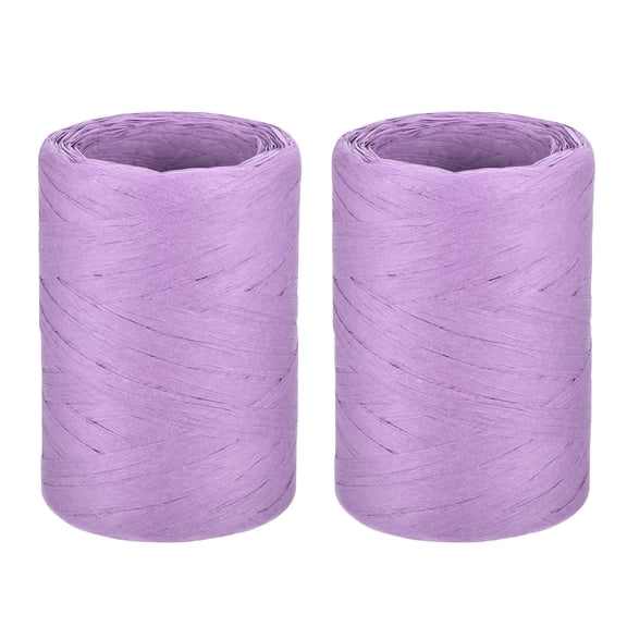 Raffia Paper Ribbon 98 Yard Raffia String Paper Rope Handmade Paper Craft Cord Lavender / 2 Pcs
