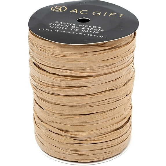 Raffia Ribbon 1"X75yd-Kraft