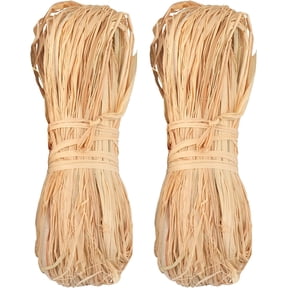 Raffia Ribbon 100g,Natural Raffia Grass Ribbons for Florist Bouquets Decoration,Gift Wrapping,Gift Box Filler,Craft DIY (2x50g)