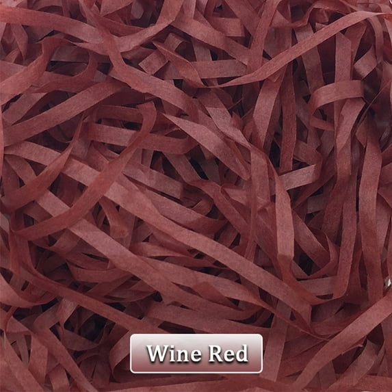 Raffia Shredded Paper Gift Box Wedding Candy Box Packing Decorative Filler 100g Wine Red-Colored Soft Shredded Paper Food Box Gift Box Packing