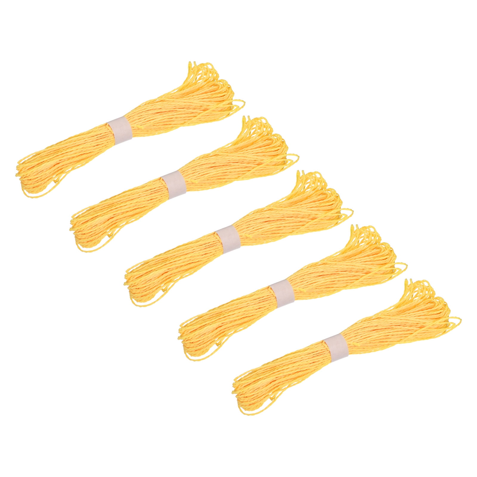 Raffia Stripes Paper Rope Light Yellow, 31Yards Twisted Paper Craft