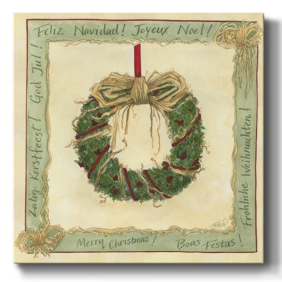 Raffia Wreath I- Gallery Wrapped Canvas