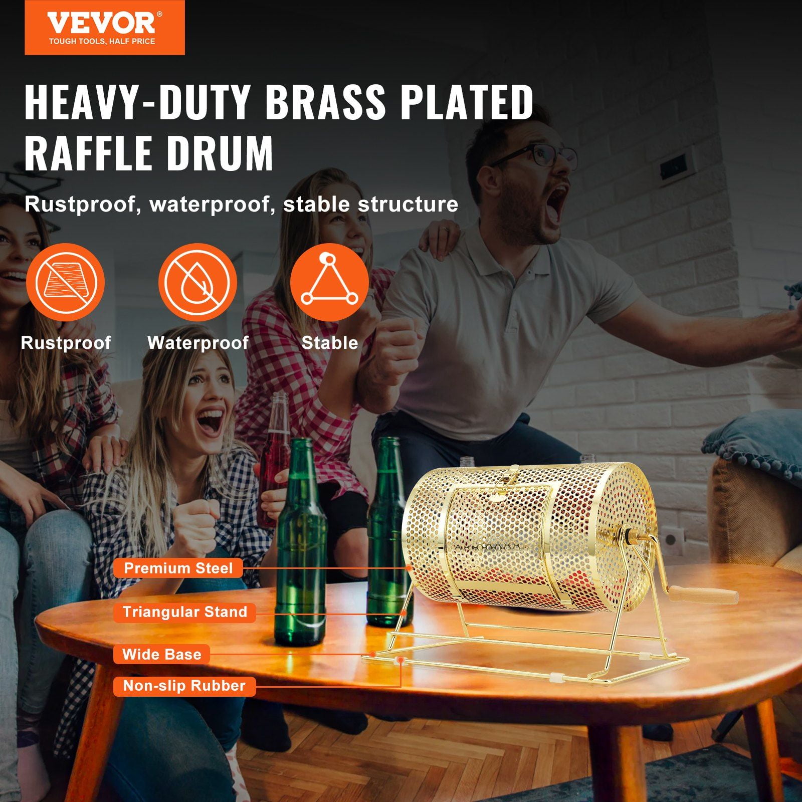 Raffle Drum,Holds 2500 Tickets or 100 Ping Pong Balls,Metal Lottery ...