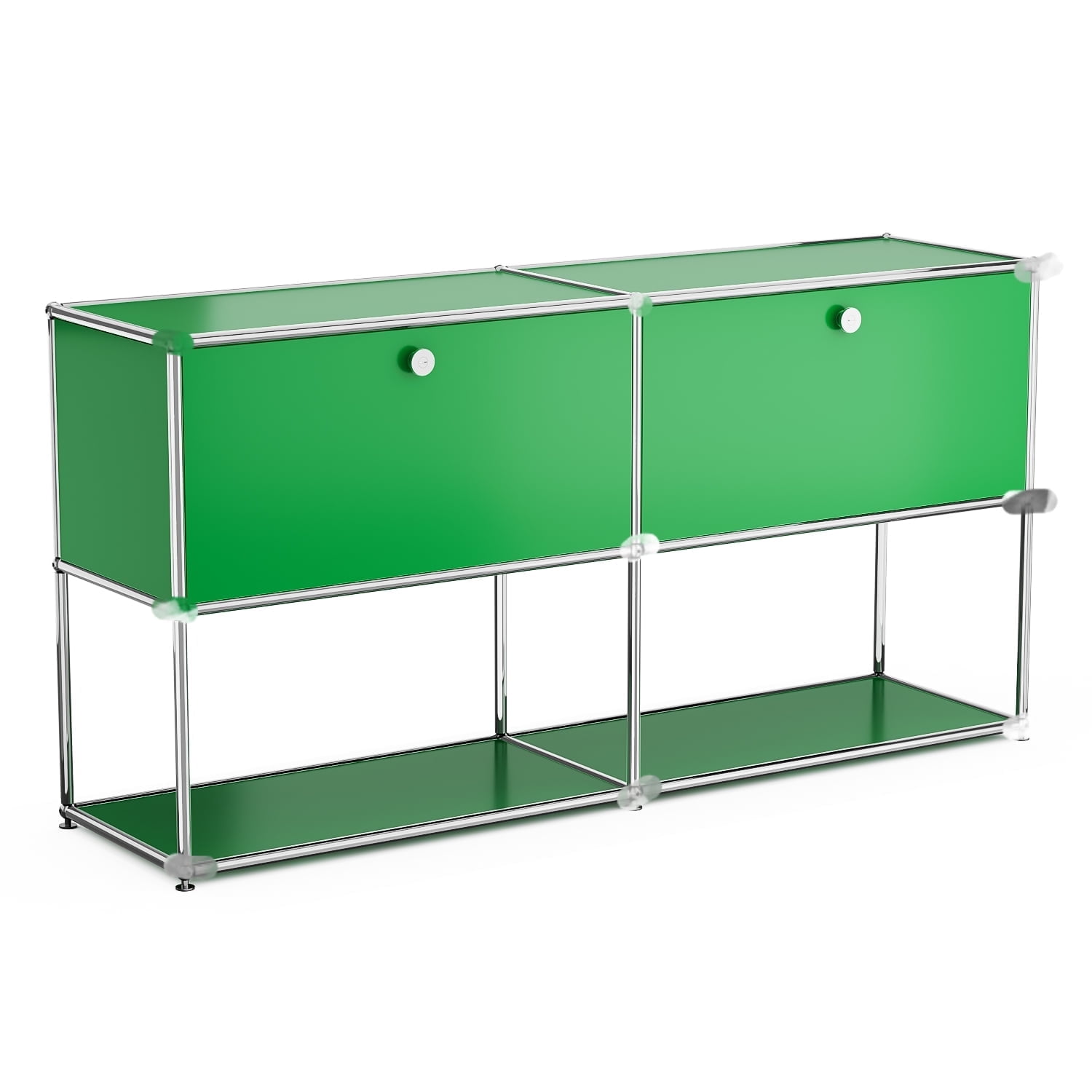 Raffle Pinker Freestanding Storage Cabinets 2-Layer Metal Cabinets with 2 Doors and Shelves for Garage,Living Room,Kitchen,Green