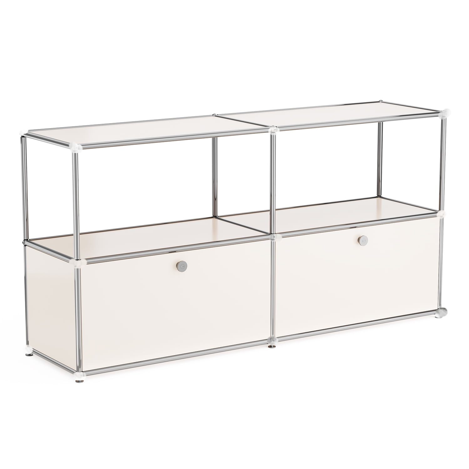 Raffle Pinker 2-Layer Metal Storage Cabinets with Doors and