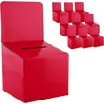 thumbnail image 1 of Raffle Ticket Box Donation Collection Ballot Box Reusable Sturdy thick Cardboard Box with Slot comment Suggestion Box With Removable Header 6H x 6W x 6D, Display area 6H x 6WRed 10 pack, 1 of 2