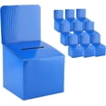 thumbnail image 1 of Raffle Ticket Box Donation Collection Ballot Box Reusable Sturdy thick Cardboard Box with Slot comment Suggestion Box With Removable Header 6H x 6W x 6D, Display area 6H x 6W Blue 10 pack, 1 of 2