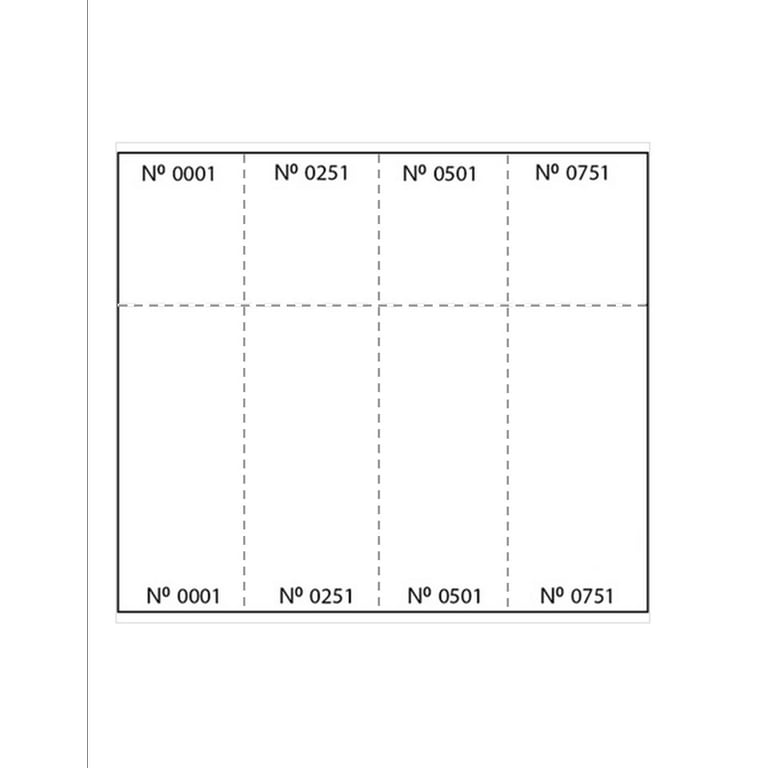 raffle-ticket-sheets-8-5-x-11-4-tckts-ea-801-1200-white-vellum-100-sheets-walmart-com for Free Printable Raffle Tickets Sheets Raffle Ticket Sheets, 8.5