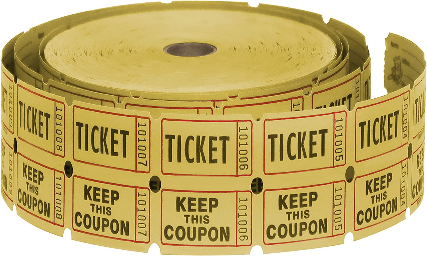 Walmart's Yellow Double-Sided Raffle Ticket Roll: 2000
