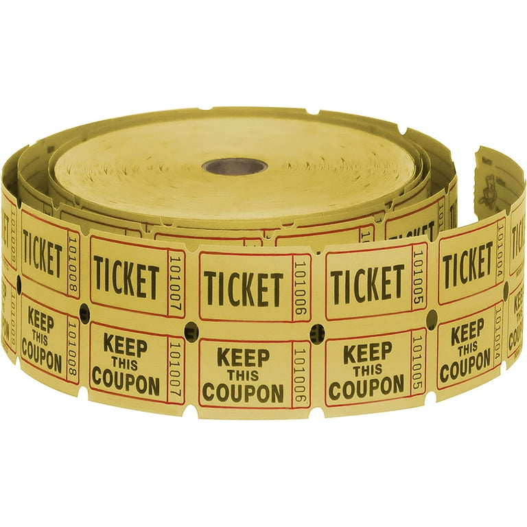 Walmart's Yellow Double-Sided Raffle Ticket Roll: 2000