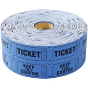 Raffle Tickets Double Rolls, 1000 Pcs/Poll Raffle Tickets, Tag Lottery Ticket Events Raffle Labels for Events, Entry, Class Reward, Prizes blue