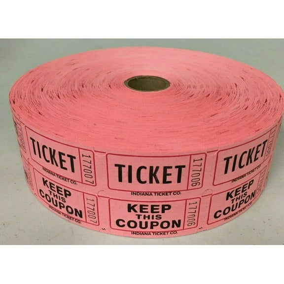 Raffle Tickets Double Stub Roll of 2000 Split the Pot 50/50 Fund Raiser Festival