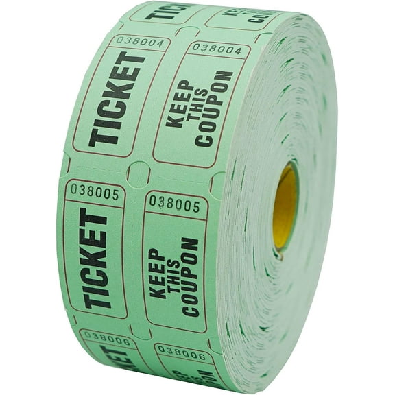 Raffle Tickets, Rewards Raffle Ticket, Tickets Festival Raffle, For All Kinds Of Events, Such As Carnivals, Fundraisers, Fairs, Concerts, Auctions, Churches, Amusement Park Games(Green)