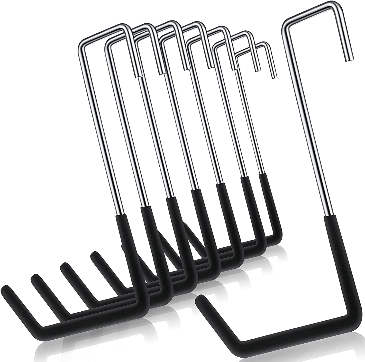 Rafter Hook Heavy Duty Large S Hooks Rafter Hanger Vinyl Coated S Hooks Galvanized Steel for Ladder Bike Hangers Sports Equipment Garage Storage Organizer Black 8 Pieces Walmart