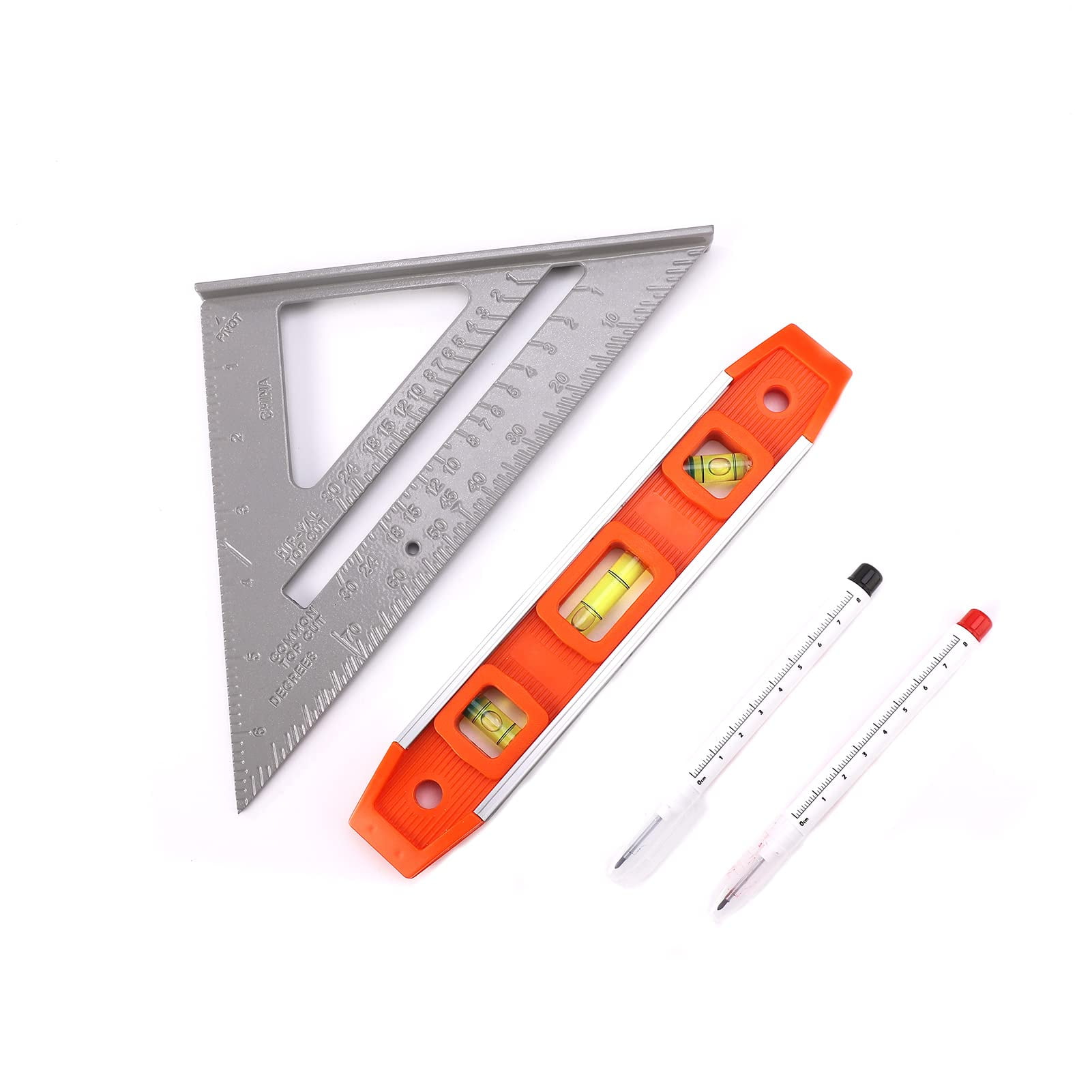 Rafter Square and Torpedo Level Set,Carpentry Squares, Magnetic Leveler ...
