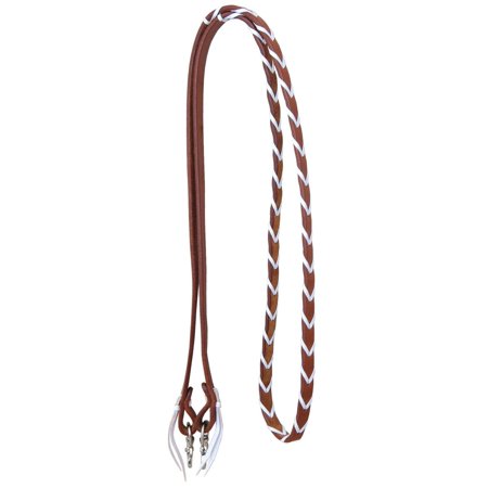 Rafter T Ranch Company Barrel Rein w/Leather Lacing