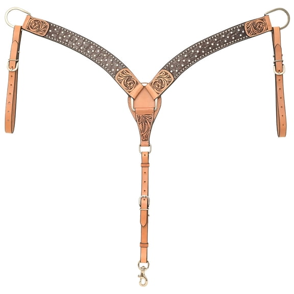 Rafter T Ranch Company   Brown Gator Crystal Breast Collar