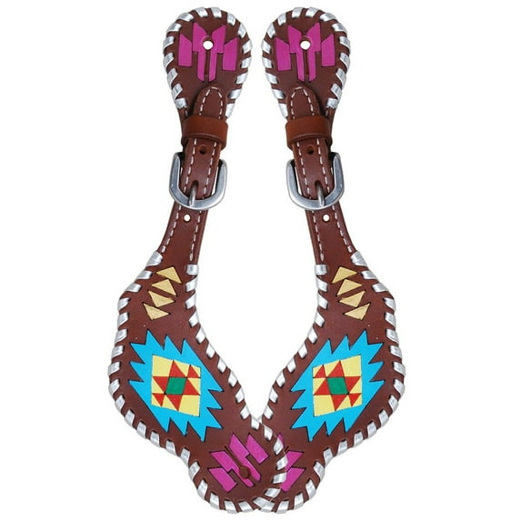 Rafter T Ranch Company Painted Aztec Ladies Spur Straps