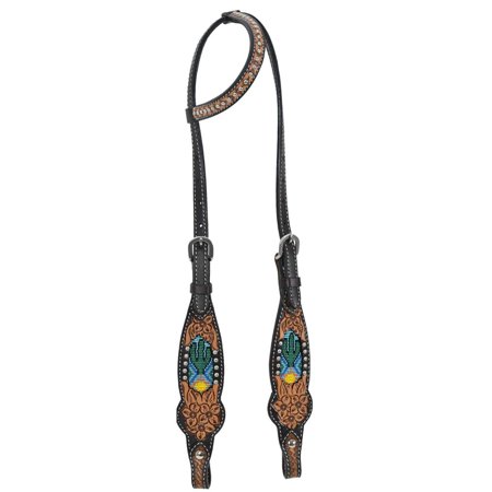 Rafter T Ranch Company Rafter T Single Ear Ear Beaded Cactus Inlay Headstall