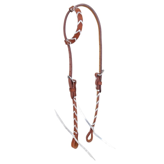 Rafter T Ranch Company   Single Ear Headstall withSilver Lacing