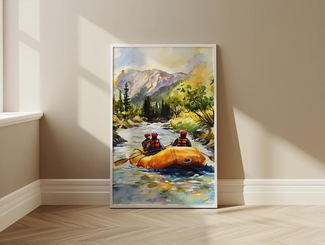 Rafting Adventure Wall Art Print, Outdoor Travel Decor - Walmart.com