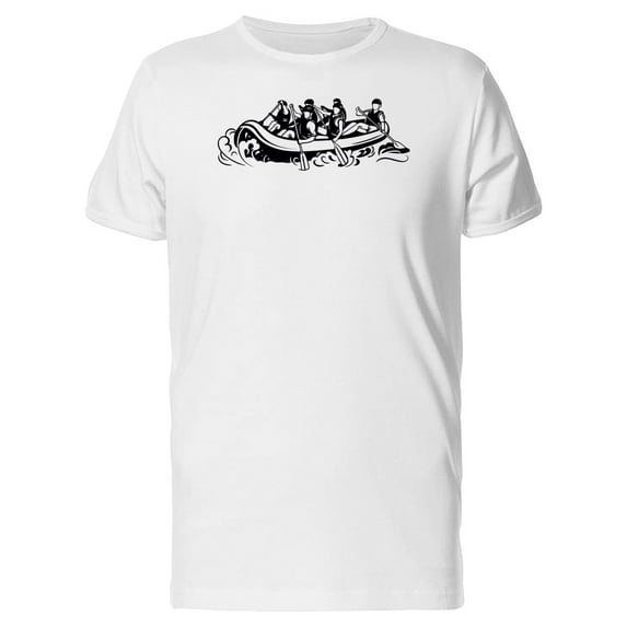 Rafting Boat B&W T-Shirt Men -Image by Shutterstock, Male 3X-Large