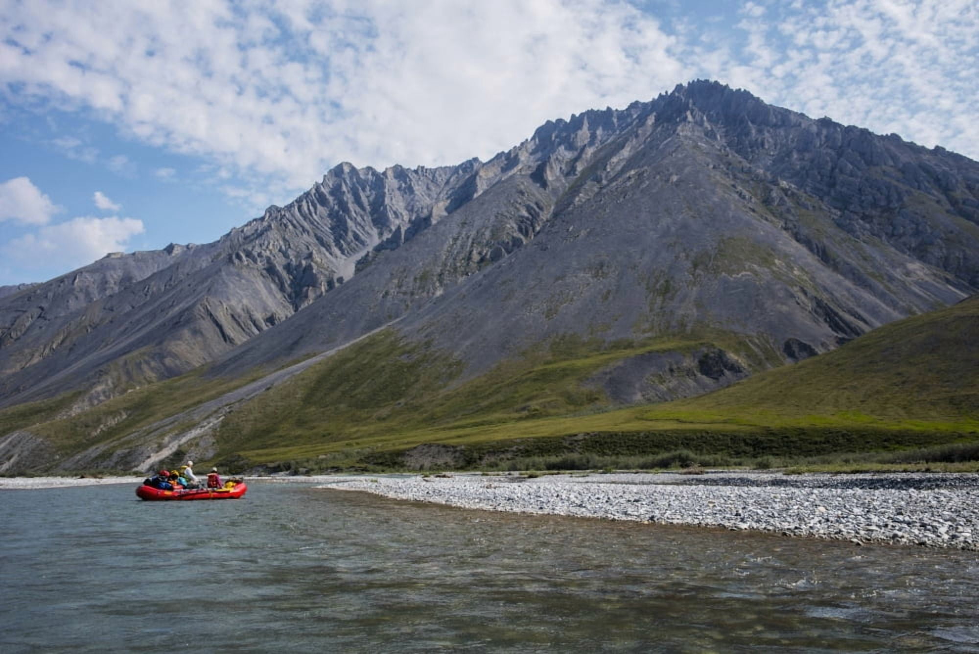 Rafting on the Marsh Fork of the Canning River in the Arctic National Wildlife Refuge Summer Alaska Canvas Art - Cathy Hart Design Pics (38 x 24)