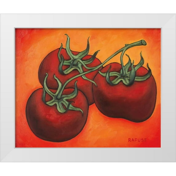 Rafuse, Will 17x15 White Modern Wood Framed Museum Art Print Titled - Three Tomatoes