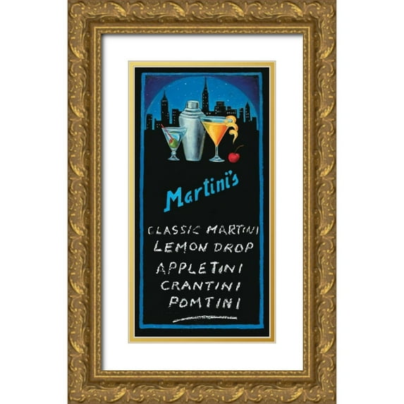 Rafuse, Will 9x14 Gold Ornate Wood Framed with Double Matting Museum Art Print Titled - Martinis