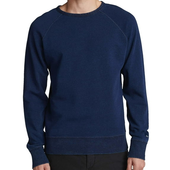 Rag & Bone Mens True Crew Cotton Neck Sweatshirt (XLarge, Indigo)
