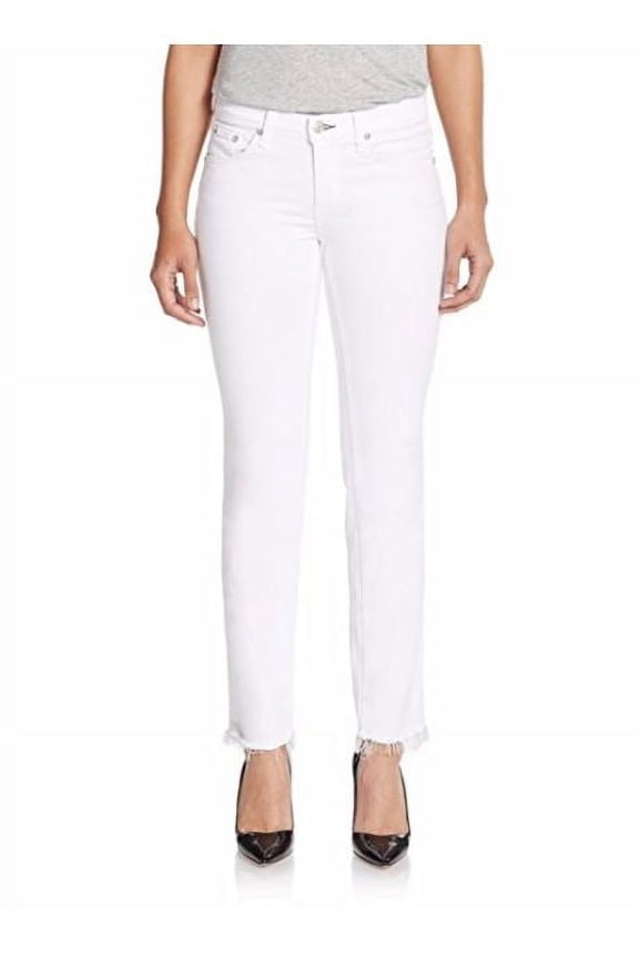 Skinny Bright White Straight Leg Jeans 25