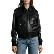 Rag & Bone Womens ICONS Andrea Lamb Leather Jacket Black XXS B4HP $1095