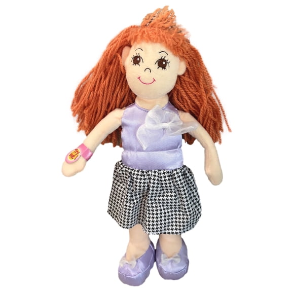 Rag Chicks Plush Cloth Light-Up 14" Rag Doll, Red Hair & Lavender Top, Karman