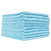 The Rag Company - Edgeless 300 - Microfiber Towels For Cars - 300gsm, 16in x 16in, Light Blue (10 Pack)