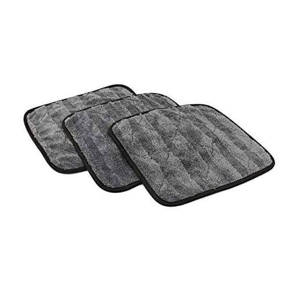 The Rag Company - The Gauntlet - Car Drying Towel -70/30 Blend Premium Microfiber, 12in x 12in, Grey (3-Pack)