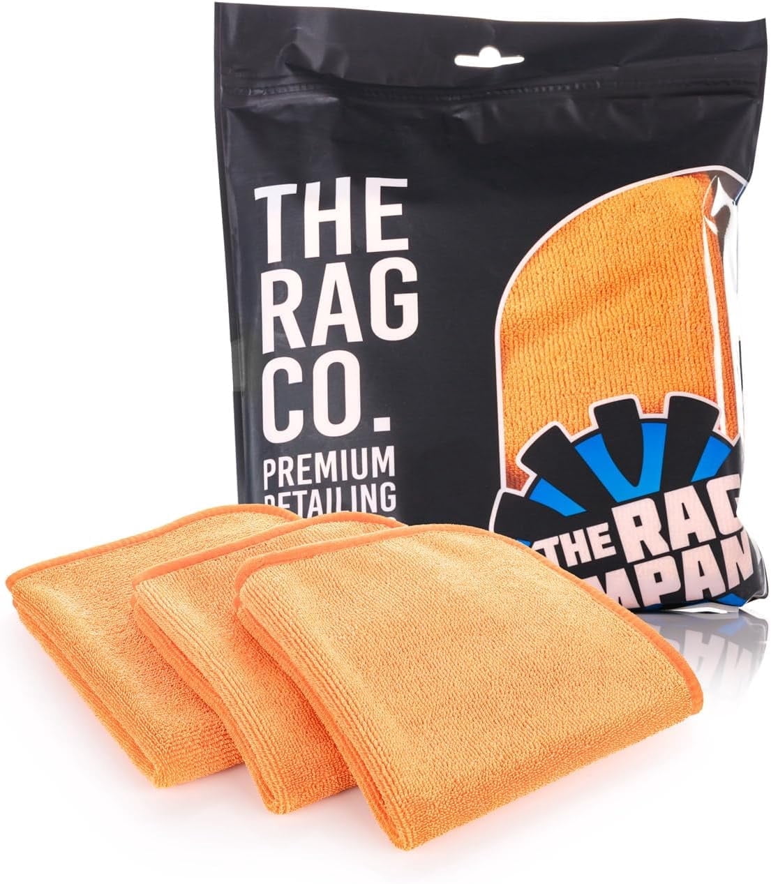 The Rag Company – Premium FTW – Microfiber Cleaning Towels for Glass, Windows, Mirrors & Polished Surfaces, Streak-Free, Scratchless, 16in x 16in, Orange, 3-Pack