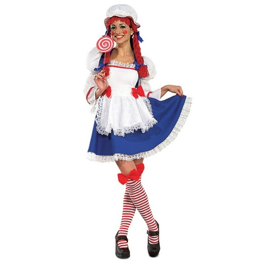 Adult Womens Medium 10-12 Raggedy Anne Rag Doll Costume