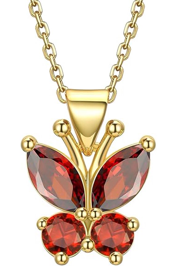 1.45 Ctw Round/Marquise Cut Red Ruby Womens Pendant With Chain 14K Yellow Gold Plated 925 Sterling Silver