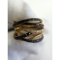 thumbnail image 1 of Rag Jewels 2.00 Ctw Round Cut Black And White Diamond Wedding Anniversary Criscross Band Ring 14K Yellow Gold Plated 925 Sterling Silver 925 Sterling Silver -6.5, 1 of 3