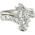 thumbnail image 1 of Rag Jewels 2.10 Ct Marquise Cut White Diamond Engagement Wedding Thanksgiving Christmas Bridal Ring Set 14K White Gold Plated 925 Sterling Silver For Women's -5, 1 of 3