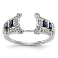 thumbnail image 1 of Rag Jewels 2.40 Ct Round Cut Sapphire & Diamond Engagement Wedding Christmas Enhancer Wrap Guard Ring 14K White Gold Plated 925 Sterling Silver For Women's -4.5, 1 of 5