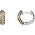 thumbnail image 1 of Rag Jewels 925 Sterling Silver 1.00 Ct Round Cut Brown Diamond Hoop Earring's 14K White Gold Plated For Women's, 1 of 2
