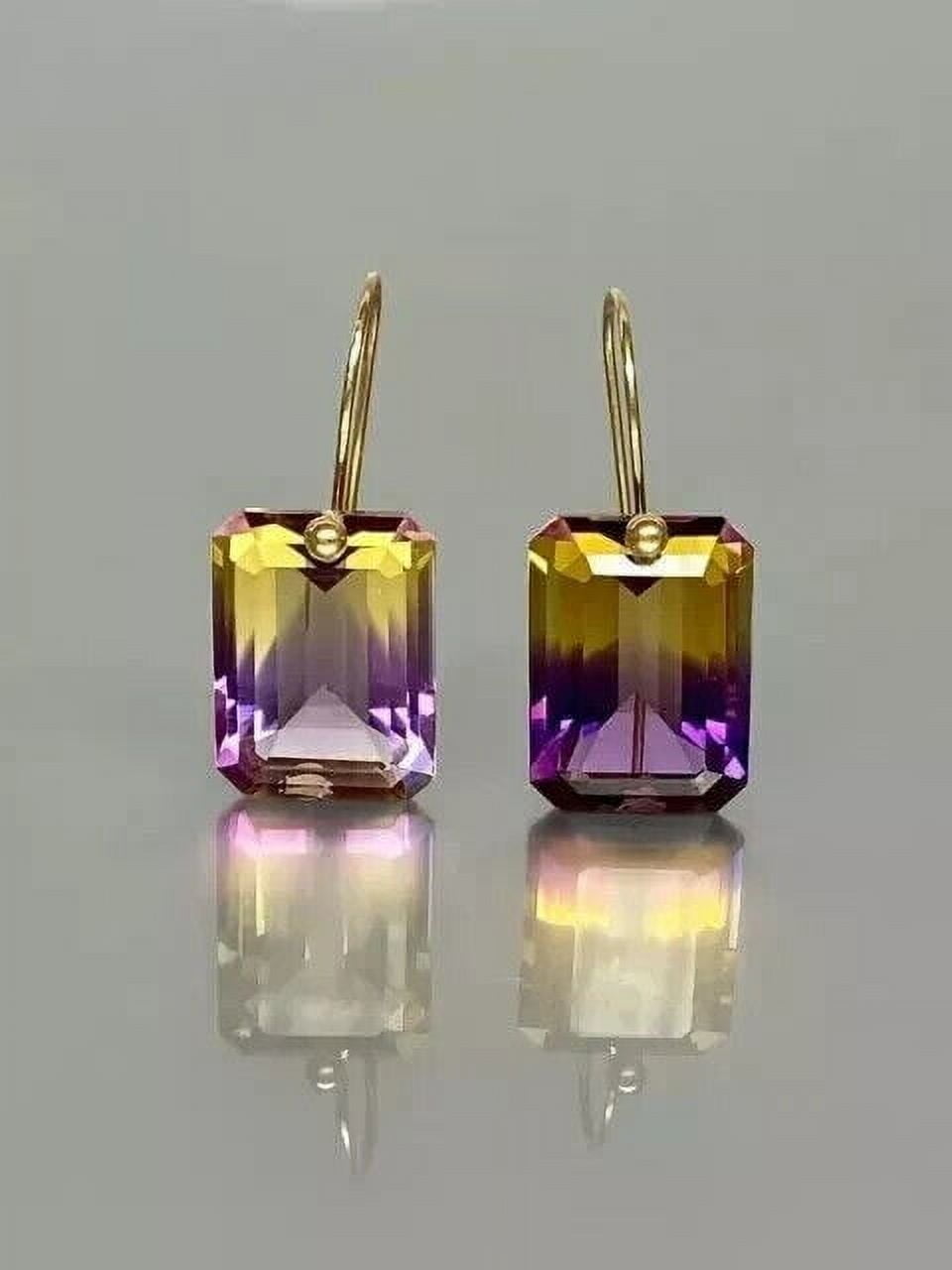 Rag Jewels 925 Sterling Silver 2.00 Ctw Emerald Cut Ametrine Engagement ...
